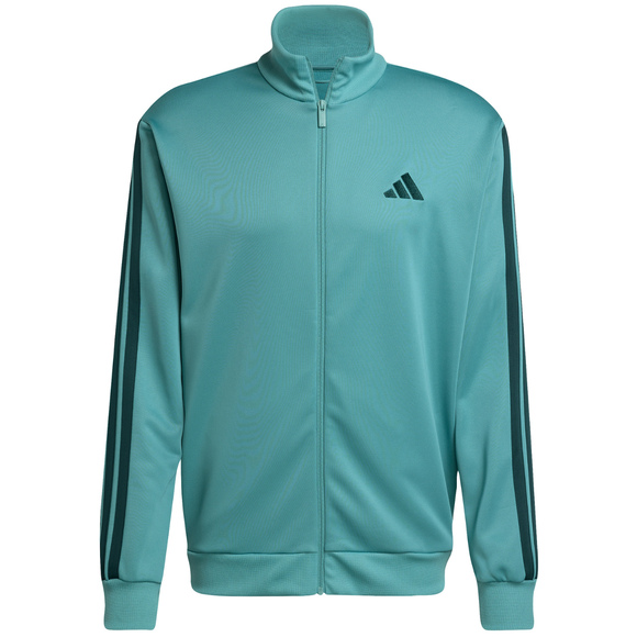 Dres męski adidas Sportswear Basic 3-Stripes French Terry zielony JX5518