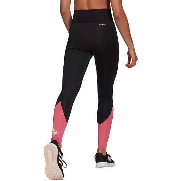 Legginsy damskie adidas Designed To Move Bi czarno-różowe GT0172