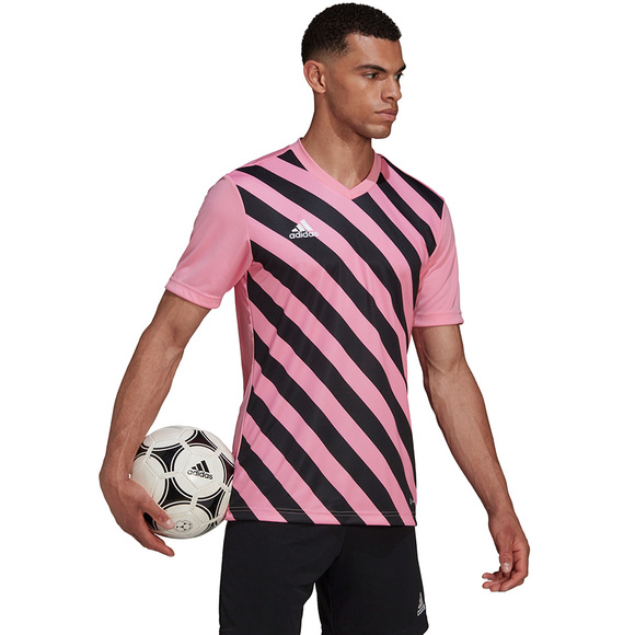 Koszulka męska adidas Entrada 22 Graphic Jersey różowo-czarna HC2633