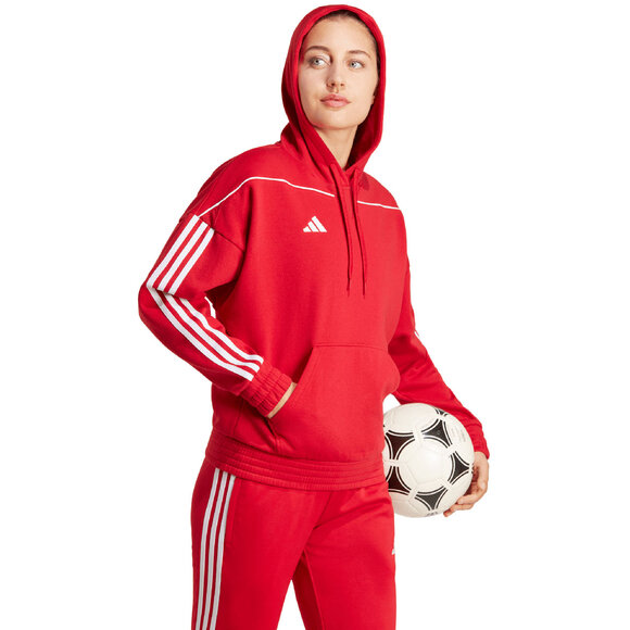 Bluza damska adidas Tiro 23 League Sweat Hoodie czerwona HS7234