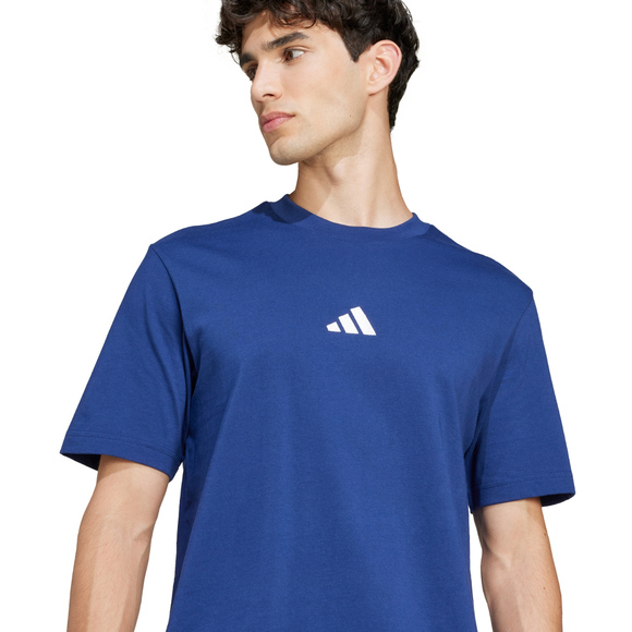 Koszulka męska adidas Essentials Small Logo Single Jersey niebieska JF1093