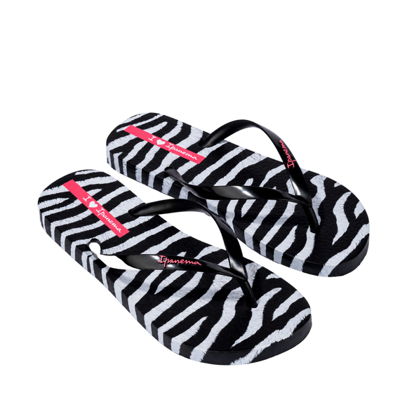 Klapki damskie Ipanema Animal Print czarno-szare 83846-BP655