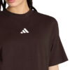Koszulka damska adidas Essentials 3-Stripes Boyfriend ciemnobrązowa KX0794