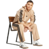 Bluza męska adidas Essentials 3-Stripes Fleece Hoodie beżowa JX0695