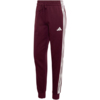 Spodnie damskie adidas Essentials 3-Stripes Fleece Slim bordowe KF8321