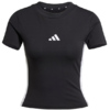 Koszulka damska adidas Essentials 3-Stripes Slim Baby czarno-biała JC8325