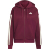 Bluza damska adidas Essentials 3-Stripes Full-Zip bordowa KX0785