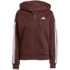 Bluza damska adidas Essentials 3-Stripes Full-Zip Fleece Hoodie brązowa JY3082
