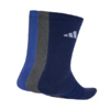 Skarpety adidas Cushioned Sportswear Crew 3P granatowe, szare, niebieskie KQ6762