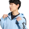 Bluza męska adidas Essentials 3-Stripes Fleece Full-Zip Hoodie błękitna KY4143