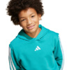 Bluza dla dzieci adidas 3 Stripes Fleece Hoodie 225 turkusowa JN2417