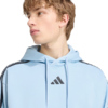 Bluza męska adidas Essentials 3-Stripes Fleece Hoodie błękitna KY4170