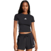 Koszulka damska adidas Essentials 3-Stripes Slim Baby czarno-biała JC8325