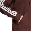 Bluza damska adidas Essentials 3-Stripes Full-Zip Fleece Hoodie brązowa JY3082