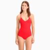 Kostium kąpielowy damski Puma Swim V-Neck czerwony 935086 02