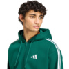 Bluza męska adidas Essentials 3-Stripes Fleece Full-Zip Hoodie zielona KZ1412