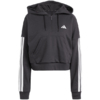 Bluza damska adidas Essentials 3-Stripes French Terry Quarter-Zip Hoodie czarna JN1956