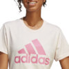 Koszulka damska adidas Loungewear Essentials Logo Tee kremowa IB9455