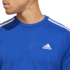 Koszulka męska adidas Essentials Single Jersey 3-Stripes niebieska IC9338
