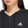 Bluza damska adidas Essentials Linear Full-Zip French Terry Hoodie czarna IS2072