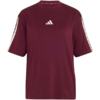 Koszulka damska adidas Essentials 3-Stripes Boyfriend bordowa KX0793