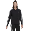 Koszulka damska adidas Essentials 3-Stripes Long Sleeve czarno-biała HF7261