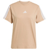 Koszulka damska adidas Essentials 3-Stripes Cotton beżowa JV7359