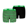 Bokserki dla dzieci Puma Everyday Striped 2 pak zielono-czarne 938970 03