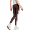 Legginsy damskie adidas Essentials 3-Stripes Cotton brązowe JY3177