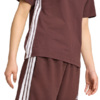 Koszulka damska adidas Essentials 3-Stripes Cotton brązowa JX7621