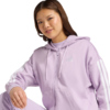 Bluza damska adidas Essentials 3-Stripes Full-Zip Fleece Hoodie fioletowa JY3080