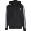 Bluza męska adidas Essentials 3-Stripes Fleece Full-Zip Hoodie czarna KY6559