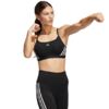 Stanik sportowy adidas Aeroreact Training Light-Support 3-Stripes Bra czarny HC7862