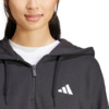 Bluza damska adidas Essentials 3-Stripes French Terry Quarter-Zip Hoodie czarna JN1956