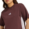 Koszulka damska adidas Essentials 3-Stripes Cotton brązowa JX7621