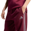 Spodnie męskie adidas Essentials 3-Stripes Fleece Tapered Cuffed bordowe KY4134