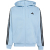 Bluza męska adidas Essentials 3-Stripes Fleece Full-Zip Hoodie błękitna KY4143