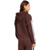 Bluza damska adidas Essentials 3-Stripes Full-Zip Fleece Hoodie brązowa JY3082
