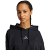 Bluza damska adidas Essentials 3 Stripes Print French Terry Hoodie czarna JC6244