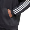 Bluza męska adidas Essentials 3-Stripes Fleece Full-Zip Hoodie czarna KY6559