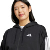 Bluza damska adidas Essentials 3 Stripes Full Zipp Hoodie czarna JE1283