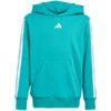 Bluza dla dzieci adidas 3 Stripes Fleece Hoodie 225 turkusowa JN2417