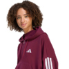 Bluza damska adidas Essentials 3-Stripes French Terry Quarter-Zip bordowa KF8316