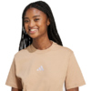 Koszulka damska adidas Essentials 3-Stripes Cotton beżowa JX7616