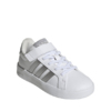 Buty dla dzieci adidas Grand Court 3.0 biało-srebrne JP9368