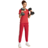 Spodnie damskie adidas Train Essentials 3-Stripes Woven czerwone KF8554