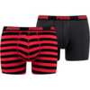 Bokserki męskie Puma Stripe 1515 Boxer 2P czerwone czarne 907433 05/591015001 786