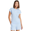 Koszulka damska adidas Essentials Linear Cotton błękitna JG8660