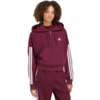 Bluza damska adidas Essentials 3-Stripes French Terry Quarter-Zip bordowa KF8316
