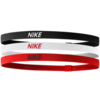 Opaski na głowę Nike Elastic 2.0 3 szt. czerwona, biała, czarna N1004529083OS